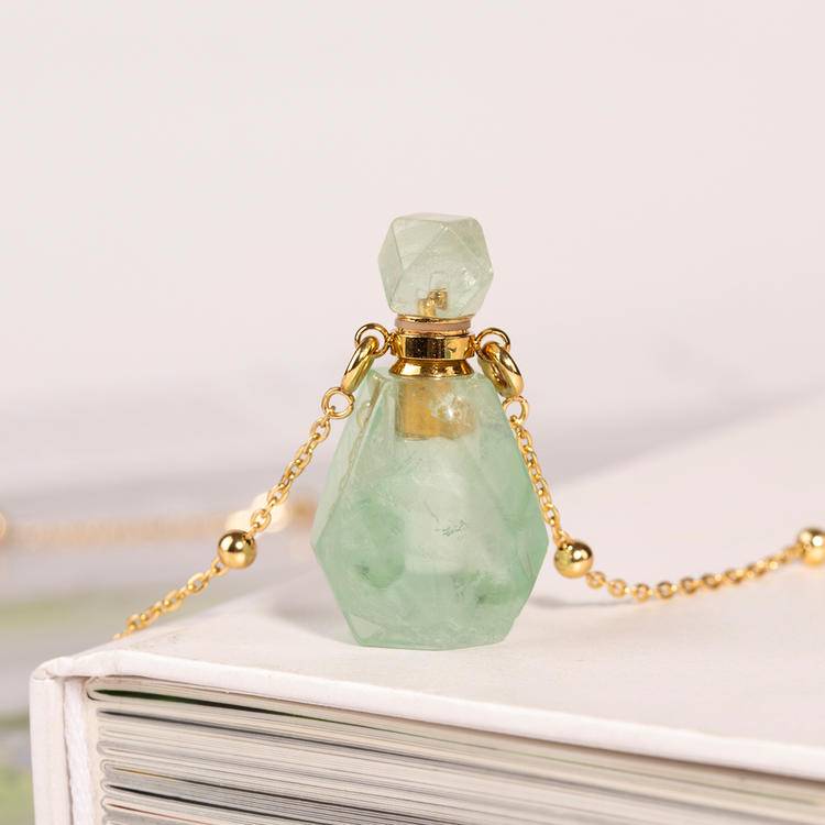 Crystal Perfume bottle Necklace: A frozen morning poem