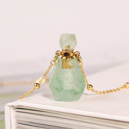 Crystal Perfume bottle Necklace: A frozen morning poem