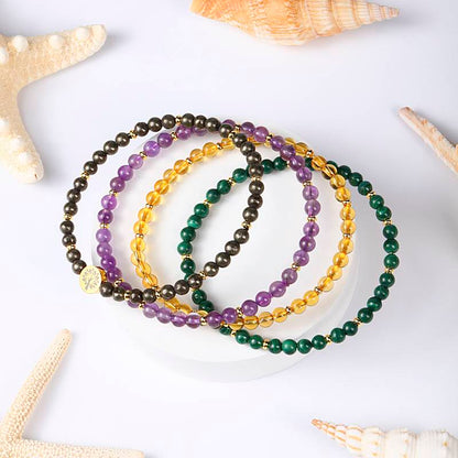 Wrist Wealth Perpetual Motion Machine: Pyrite, amethyst, citrine, malachite Four-level Abundant Energy Ring