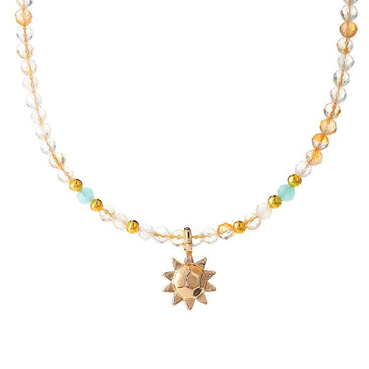 "Sunshine Tranquility" Yellow Crystal Daylight Quiet Domain Necklace