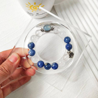 🌊✨ 【 White Crystal Blue crystal aquamarine Magic Box Bracelet 】 -- Pure · spiritual · Ocean Energy trio ✨🌊