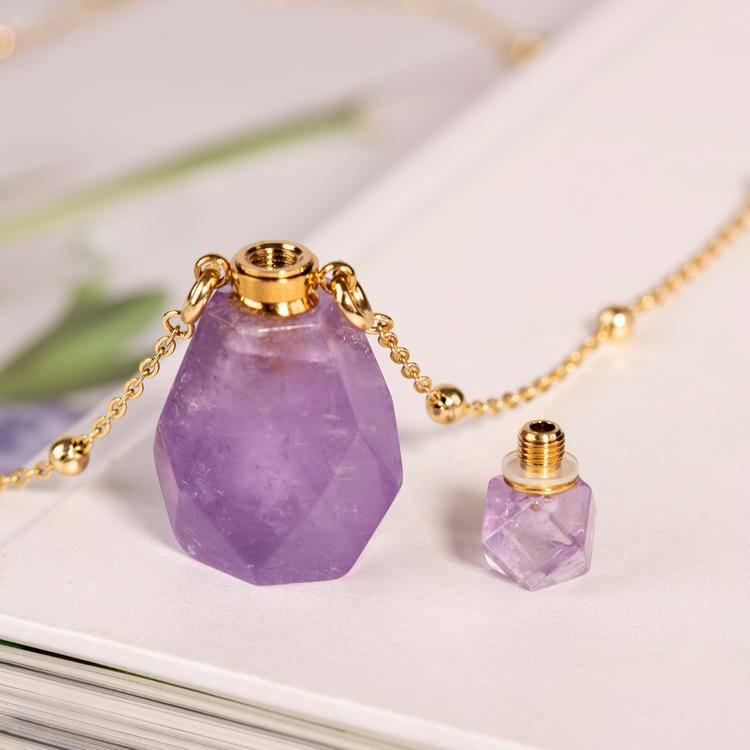 Crystal Perfume bottle Necklace: A frozen morning poem