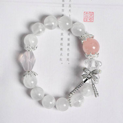 ❄️✨ 【 snowflake Ghost White Crystal Bear Bracelet 】 -- Pure guardian · Sweet dream ✨❄️
