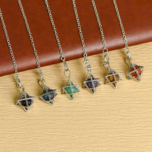 Inverse Hexagram: Merkaba Hollow Pendant