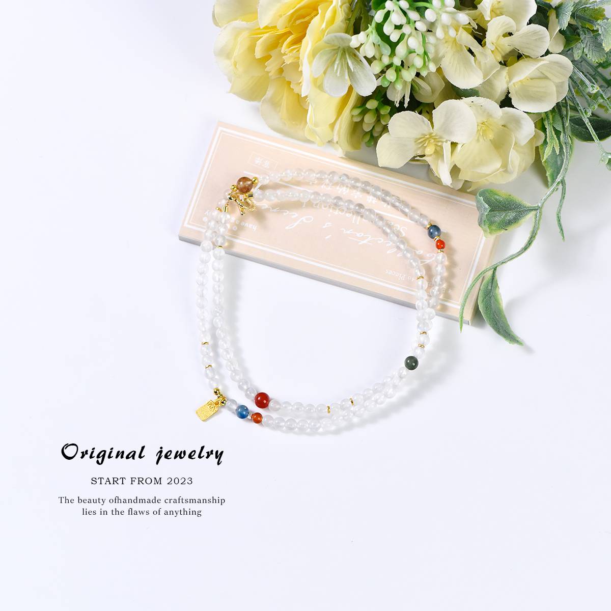 "Moon Tide" blue moonlight style necklace/bracelet dual use: quiet luxury multiple wear · energy follows shape