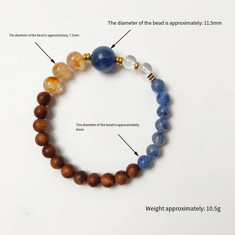 🌿✨ [Blue crystal Agarwood Bracelet] -- Spiritual Charm and Serene cultivation ✨🌿