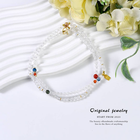 "Moon Tide" blue moonlight style necklace/bracelet dual use: quiet luxury multiple wear · energy follows shape