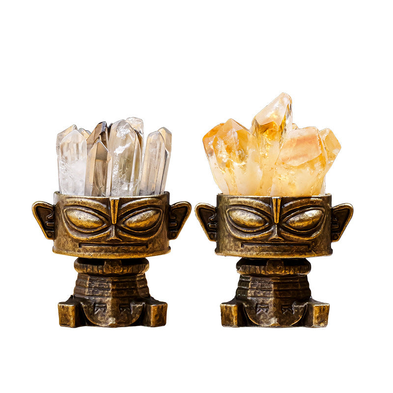 🌟 [Sanxingdui × Natural Crystal · Energy Cultural and Creative Diffuser Stone] - A mysterious dialogue between ancient Shu civilization and modern energy