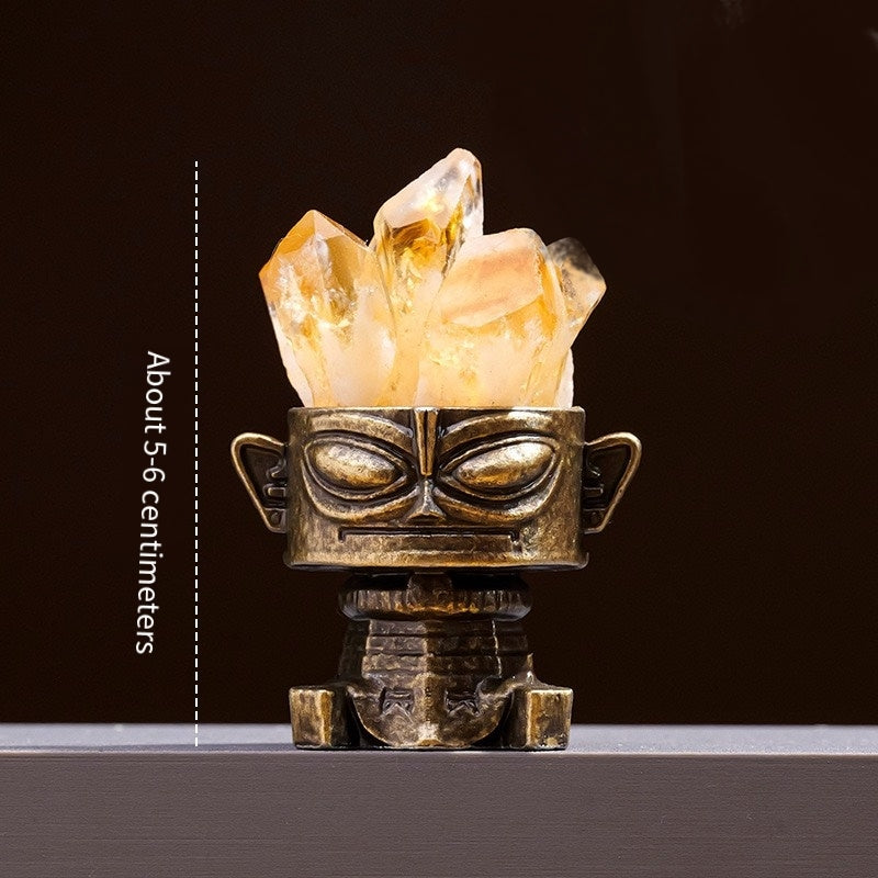 🌟 [Sanxingdui × Natural Crystal · Energy Cultural and Creative Diffuser Stone] - A mysterious dialogue between ancient Shu civilization and modern energy