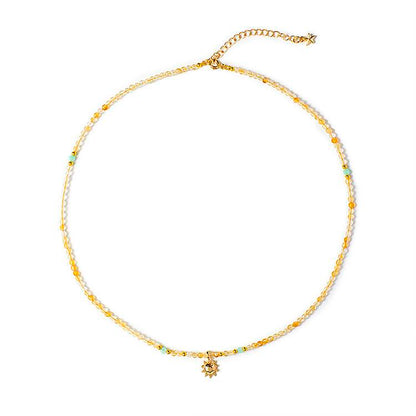 "Sunshine Tranquility" Yellow Crystal Daylight Quiet Domain Necklace
