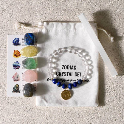 Your zodiac sign is the starry river worn on your hand. - Twelve Zodiac Signs Healing Bracelet Set -- White Crystal Energy Base Station × 60 Constellation Primordial Stones × Unlock Your zodiac Energy Formula