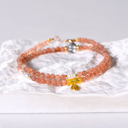 "Star Core Furnace" Sunstone Hair Crystal Particle Engine Collarbone chain: When the heart of a star beats in its neck, the light spear pierces through the dark curtain