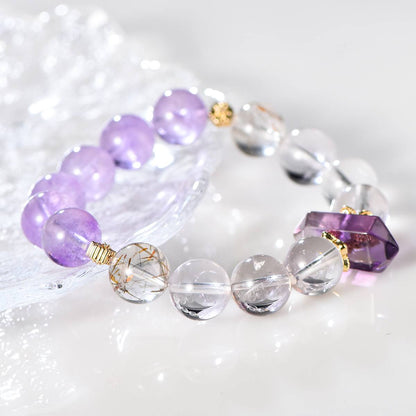 Lucid Dream: Lavender Amethyst Double Terminated Bracelet