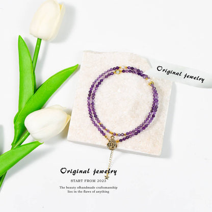 Secret Realm Enlightenment · Amethyst Faceted Alloy Series Collarbone Chain: Wisdom and Sharpness, Protective and Ever-present
