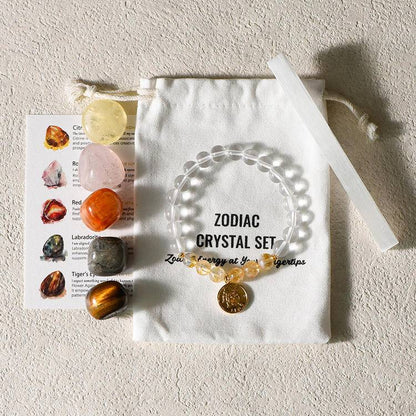 Your zodiac sign is the starry river worn on your hand. - Twelve Zodiac Signs Healing Bracelet Set -- White Crystal Energy Base Station × 60 Constellation Primordial Stones × Unlock Your zodiac Energy Formula