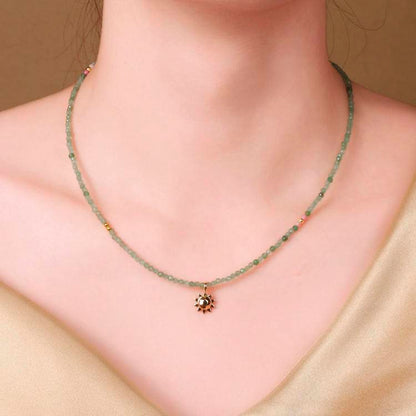 "Golden Dawn" Green Eastern Mausoleum Sunlight Energy Necklace