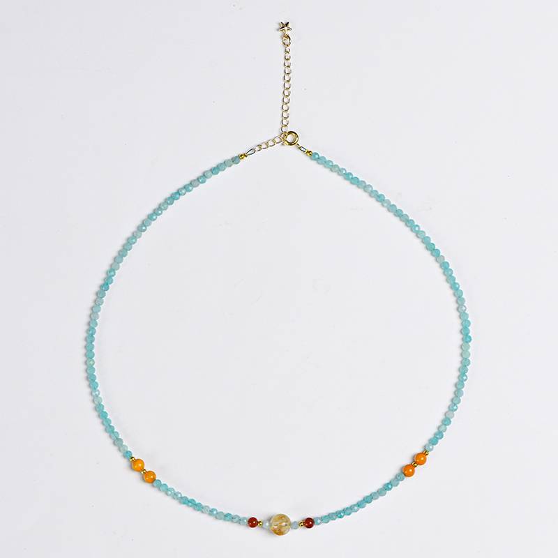 "Star Relay Messenger" Facet Tianhe Stone Energy Station collarbone chain: When hope turns into liquid green light, it flows ceaselessly among the interstellar stations