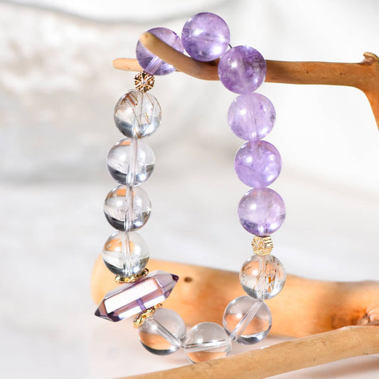 Lucid Dream: Lavender Amethyst Double Terminated Bracelet