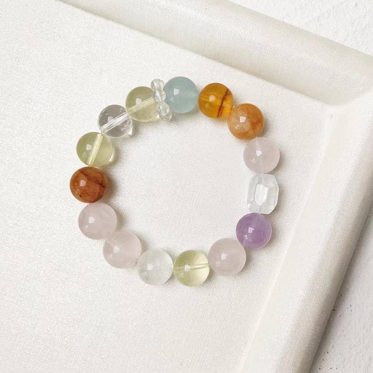 Honey Orchard: Pink & Orange Gemstone Manifestation Bracelet