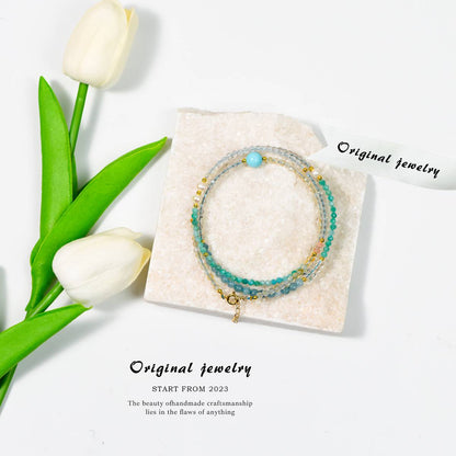 A hidden paradise of sea islands · Multi-Treasure Energy Collarbone Chain: The clear waves of aquamarine and the ripples of Tianhe stone jointly compose the wind of the ocean