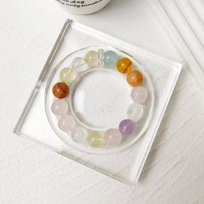 Honey Orchard: Pink & Orange Gemstone Manifestation Bracelet