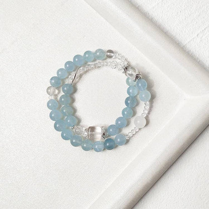 "Extreme Radiance" Glacier Aquamarine Double Loop Bracelet