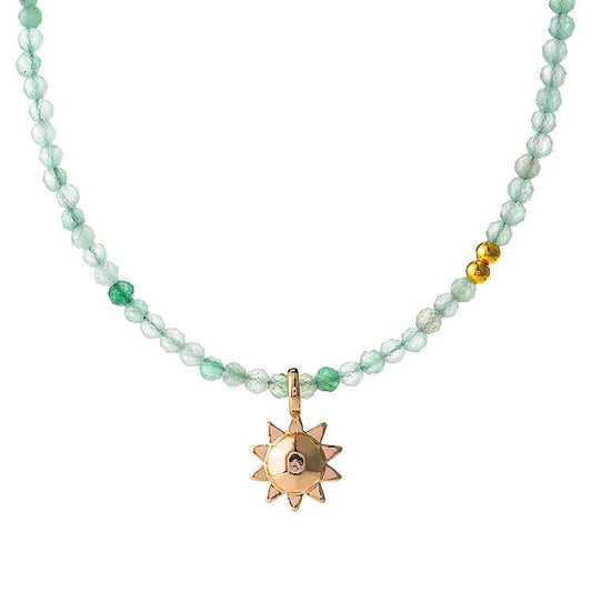 "Golden Dawn" Green Eastern Mausoleum Sunlight Energy Necklace