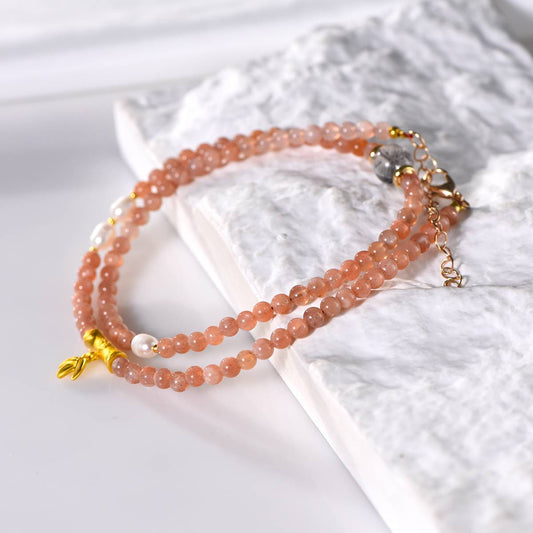 "Star Core Furnace" Sunstone Hair Crystal Particle Engine Collarbone chain: When the heart of a star beats in its neck, the light spear pierces through the dark curtain